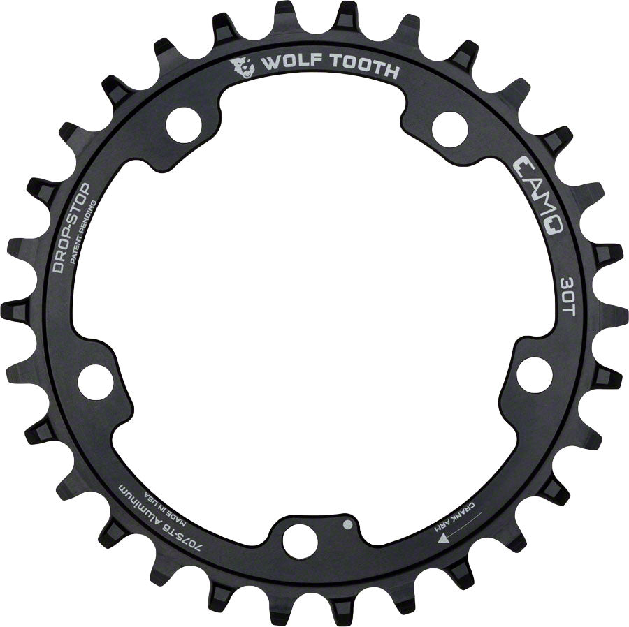 Wolf Tooth CAMO Aluminum Chainring - 30t, Wolf Tooth CAMO Mount, Drop-Stop A, Black