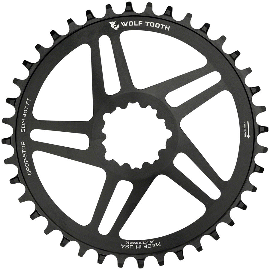 Wolf Tooth Direct Mount Chainring - 42t, SRAM Direct Mount, For SRAM 3-Bolt, 6mm Offset, Drop-Stop B, Flattop Compatible, Black