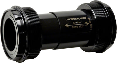 CeramicSpeed T47/73 Bottom Bracket - Shimano MTB, Coated Races, Black