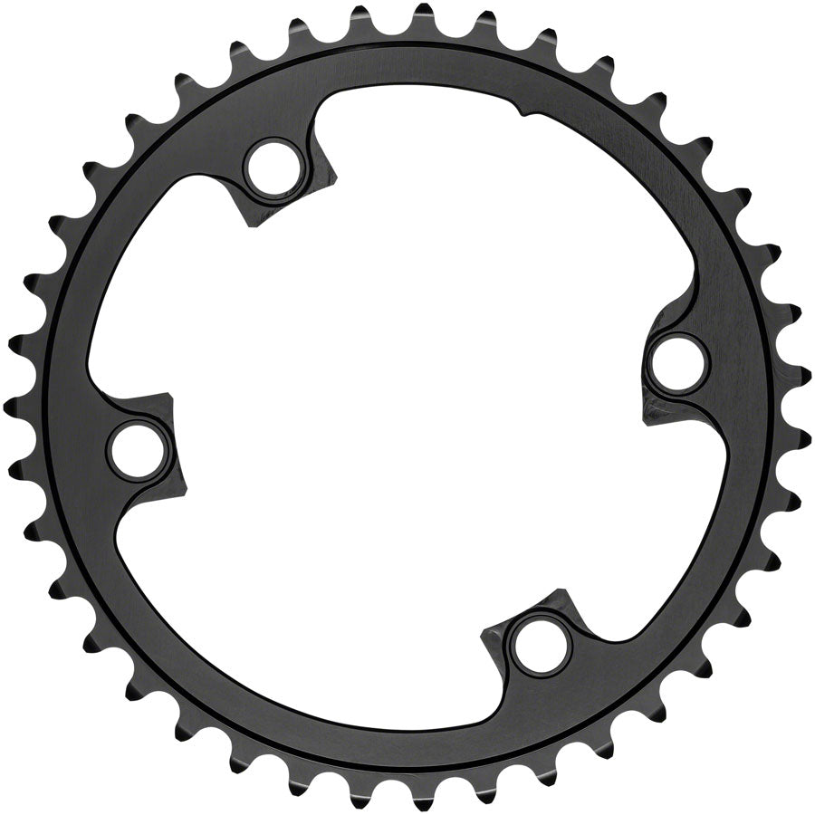 absoluteBLACK Premium Round 110 BCD Road Inner Chainring for Shimano Dura-Ace 9100 - 39t, 110 Shimano Asymmetric BCD, 4-Bolt, Black