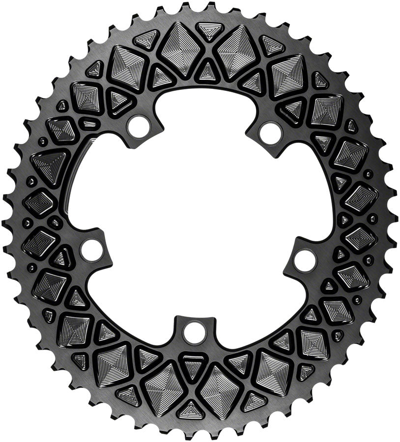 absoluteBLACK Premium Oval 110 BCD Road Outer Chainring - 50t, 110 BCD, 5-Bolt, Black