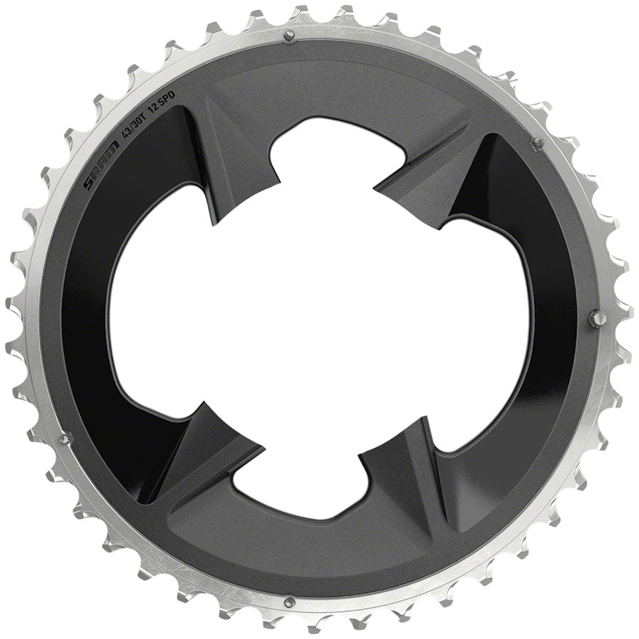 SRAM Rival Wide 2x12-Speed Outer Chainring - 43t, 94 BCD, Black, For use with 30t Inner