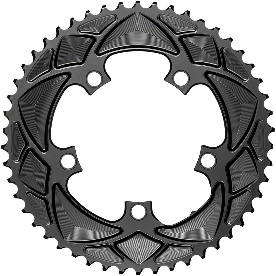 absoluteBLACK Premium Round 110 BCD Road Outer Chainring - 50t, 110 BCD, 5-Bolt, For 50/34 Combination, Black