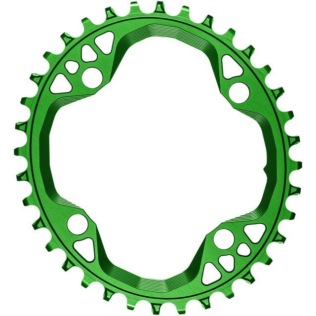 absoluteBLACK Oval 104 BCD Chainring - 36t, 104 BCD, 4-Bolt, Narrow-Wide, Green