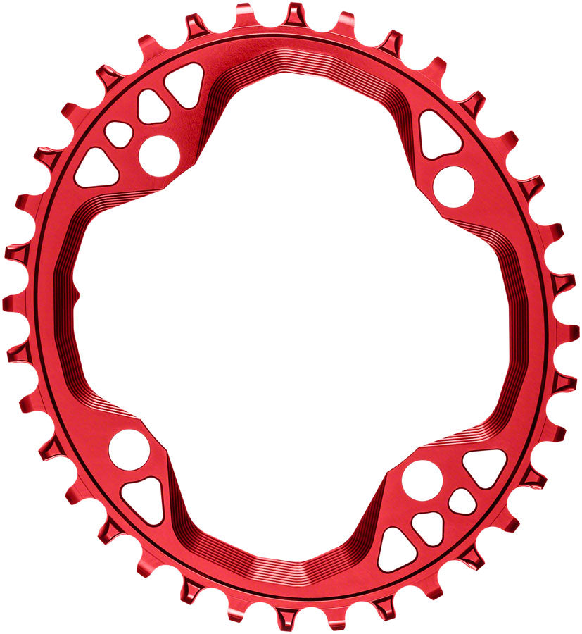 absoluteBLACK Oval 104 BCD Chainring - 36t, 104 BCD, 4-Bolt, Narrow-Wide, Red