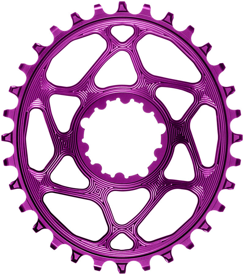 absoluteBLACK Oval Narrow-Wide Direct Mount Chainring - 32t, SRAM 3-Bolt Direct Mount, 3mm Offset, Purple