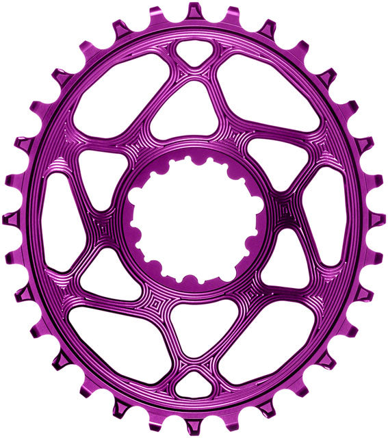 absoluteBLACK Oval Narrow-Wide Direct Mount Chainring - 28t, SRAM 3-Bolt Direct Mount, 3mm Offset, Purple