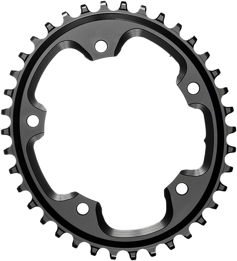 absoluteBLACK Oval 110 BCD CX Chainring - 38t, 110 BCD, 5-Bolt, Narrow-Wide, Black
