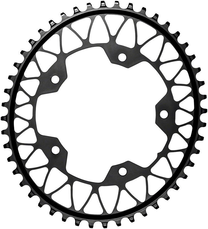 absoluteBLACK Oval 110 BCD Gravel Chainring - 48t, 110 BCD, 5-Bolt, Narrow-Wide, Black