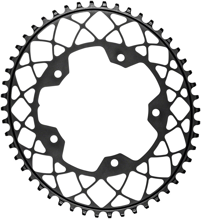absoluteBLACK Oval 110 BCD Gravel Chainring - 50t, 110 BCD, 5-Bolt, Narrow-Wide, Black
