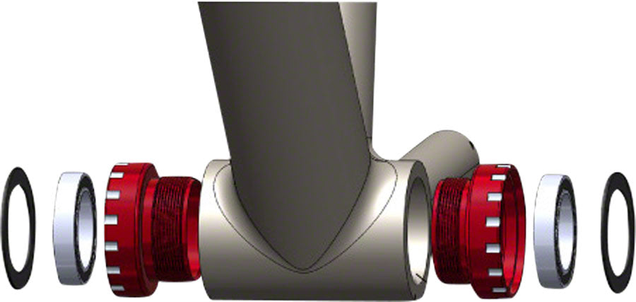 Wheels Manufacturing BSA Bottom Bracket - SRAM Road, Angular Contact Bearings, Gray Cups