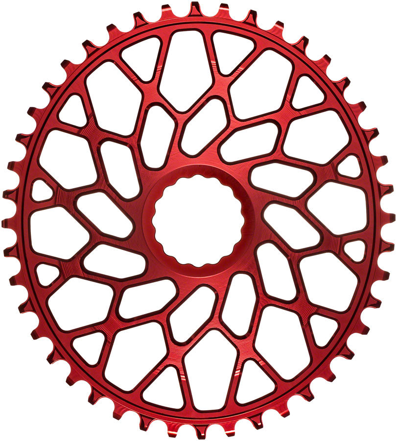 absoluteBLACK Oval Narrow-Wide Direct Mount Chainring - 38t, CINCH Direct Mount, 3mm Offset, Red
