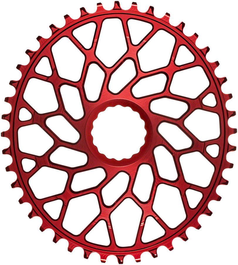 absoluteBLACK Oval Narrow-Wide Direct Mount Chainring - 44t, CINCH Direct Mount, 3mm Offset, Red