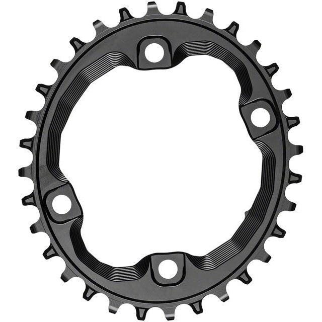 absoluteBLACK Oval 96 BCD Chainring - 34t, 96 Shimano Asymmetric BCD, 4-Bolt, Requires Hyperglide+ Chain, Black