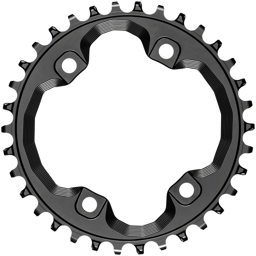 absoluteBLACK Round 96 BCD Chainring for Shimano XT M8000 - 36t, 96 Shimano Asymmetric BCD, 4-Bolt, Narrow-Wide, Black