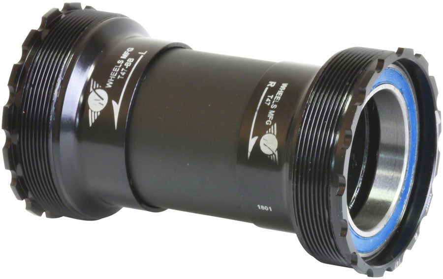 Wheels Manufacturing T47 Inboard Bottom Bracket - DUB Spindle, ABEC-3 Bearing, Black