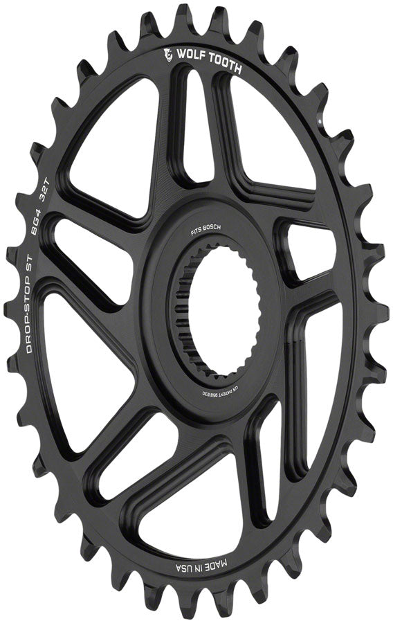 Wolf Tooth Bosch Gen 4 Direct Mount Chainring - Drop-Stop ST, 34T, Black