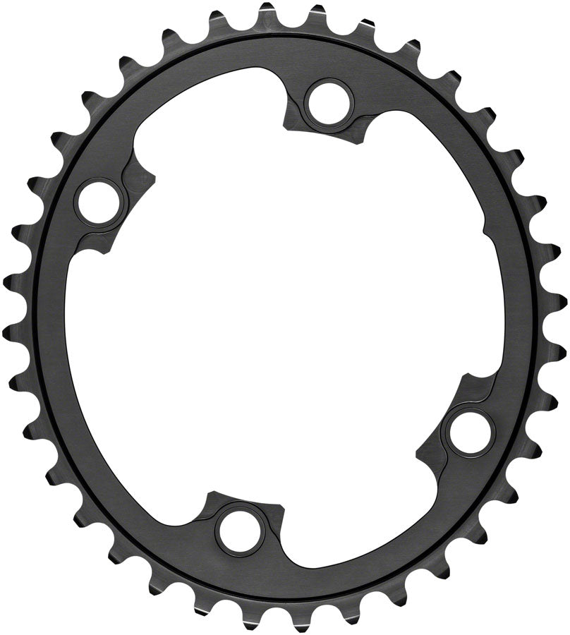 absoluteBLACK Silver Series Oval 110 BCD Inner Chainring - 34t, 110 Shimano Asymmetric BCD, 4-Bolt, Gray