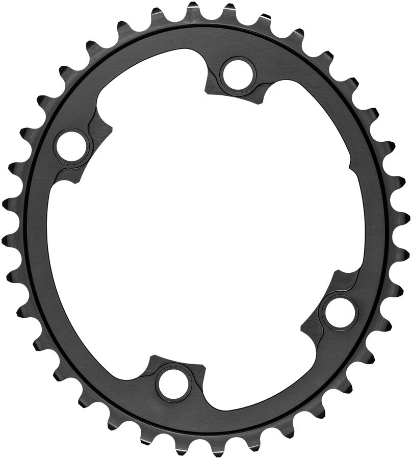 absoluteBLACK Silver Series Oval 110 BCD Inner Chainring - 36t, 110 Shimano Asymmetric BCD, 4-Bolt, Gray