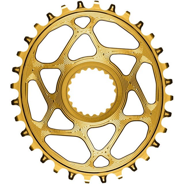 absoluteBLACK Oval Direct Mount Chainring - 30t, Shimano Direct Mount, 3mm Offset, Requires Hyperglide+ Chain, Gold