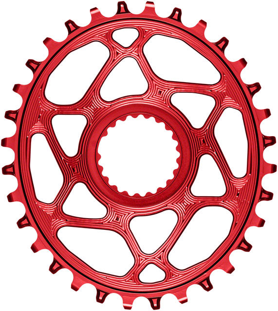 absoluteBLACK Oval Direct Mount Chainring - 32t, Shimano Direct Mount, 3mm Offset, Requires Hyperglide+ Chain, Red