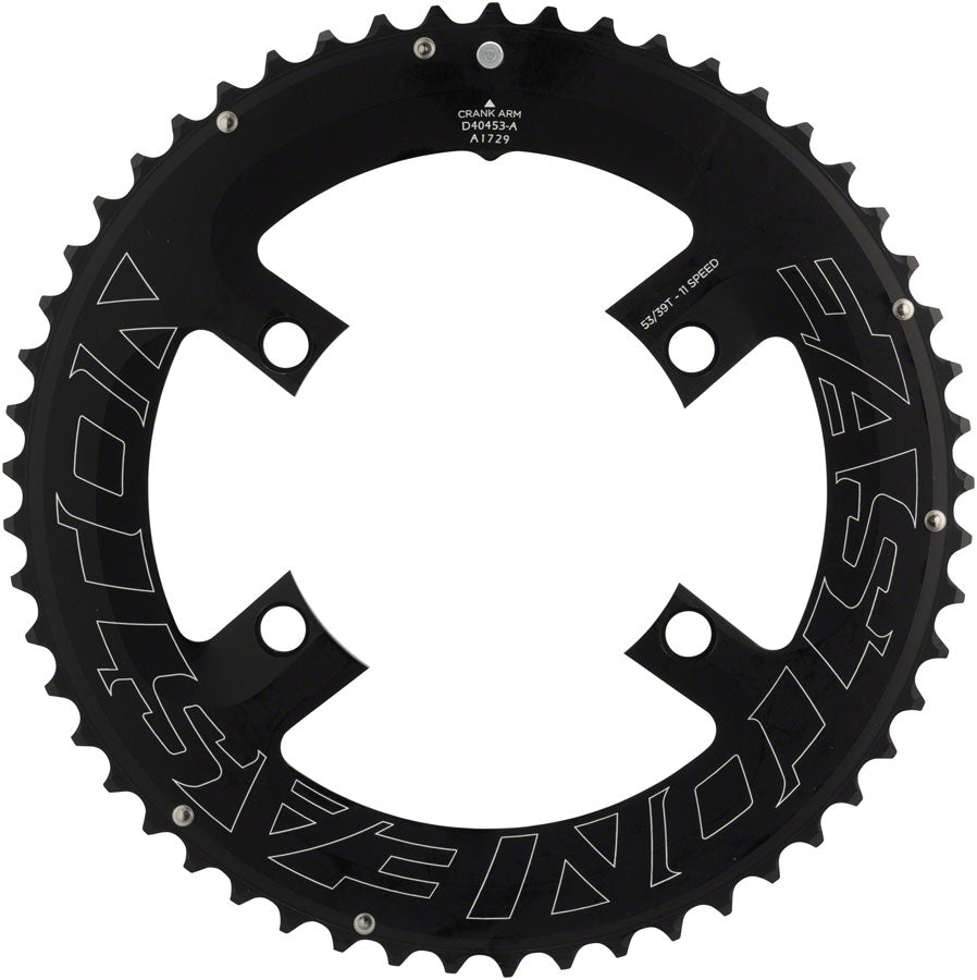 Easton Asymmetric Chainring: 4-Bolt, 11-Speed, 53t, Black