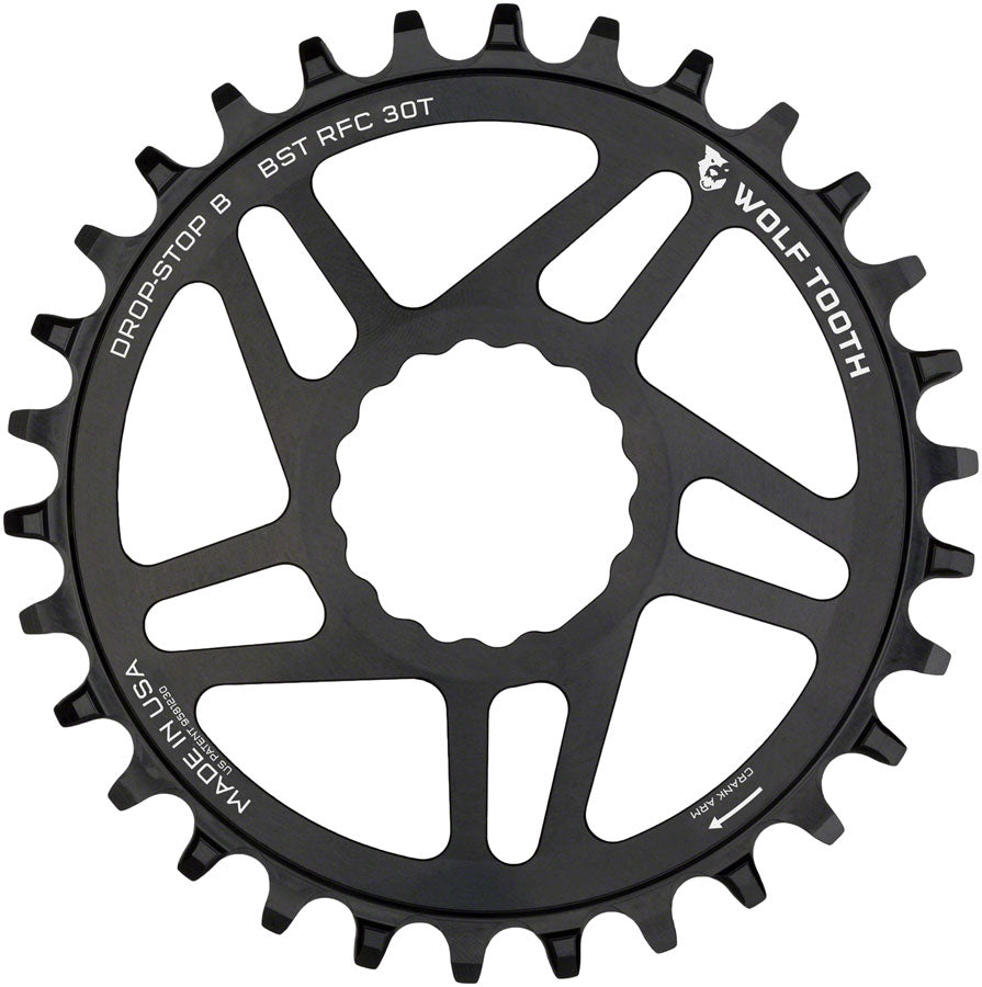 Wolf Tooth Direct Mount Chainring - 30t, RaceFace/Easton CINCH Direct Mount, Drop-Stop B, For Boost Cranks, 3mm Offset, Black