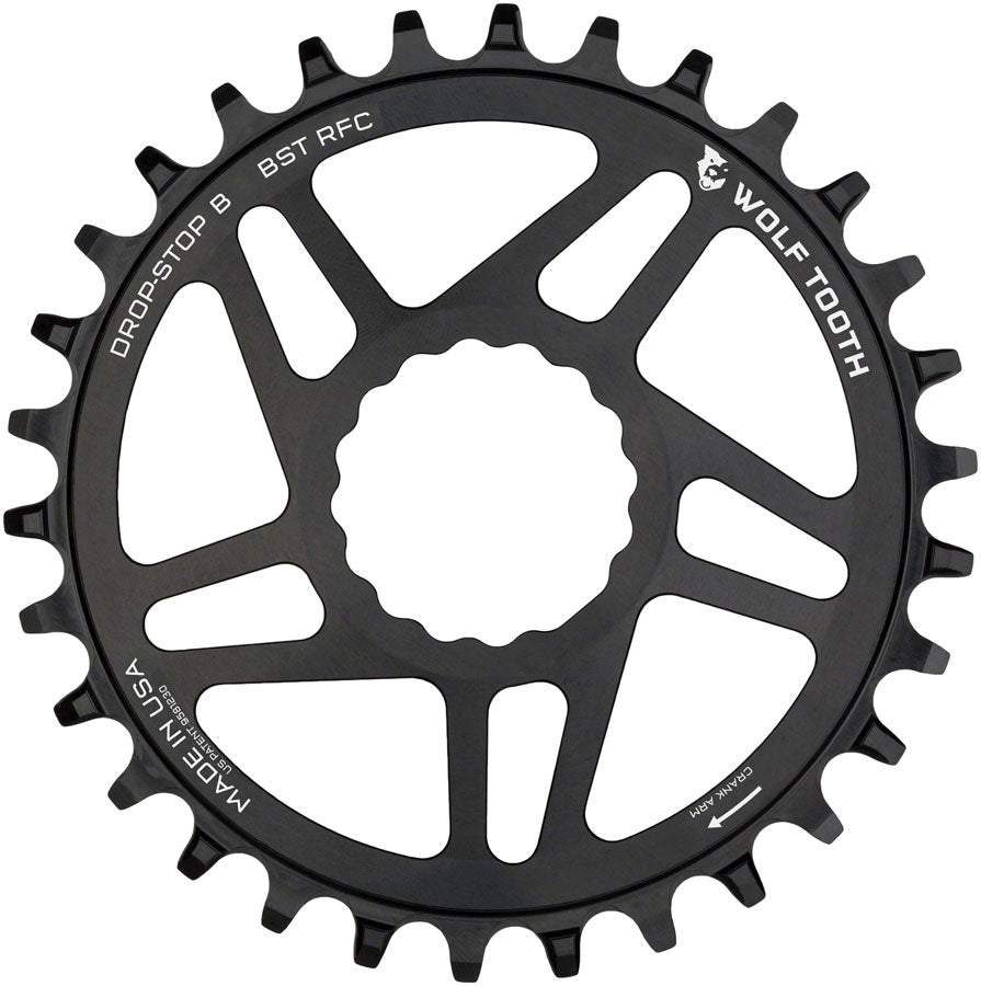 Wolf Tooth Direct Mount Chainring - 36t, RaceFace/Easton CINCH Direct Mount, Drop-Stop B, For Boost Cranks, 3mm Offset, Black