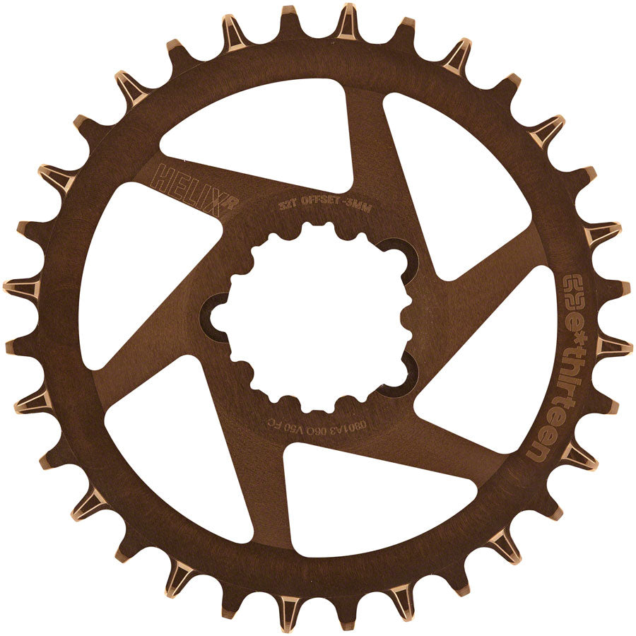 e*thirteen Helix R Guidering - 32t, 11/12-Speed, 3mm Offset, SRAM 3-Bolt DM, Bronze