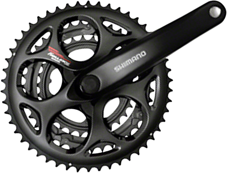 Shimano Tourney FC-A073 Crankset - 170mm 7/8-Speed 50/39/30t Riveted Square Taper JIS Spindle Interface BLK