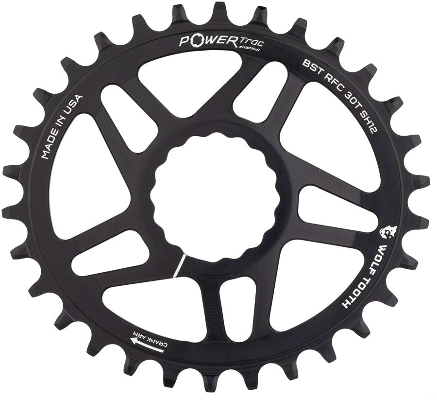 Wolf Tooth Elliptical Direct Mount Chainring - 32t, RaceFace CINCH Boost, Drop-Stop ST for Shimano 12 Speed HG+, Black