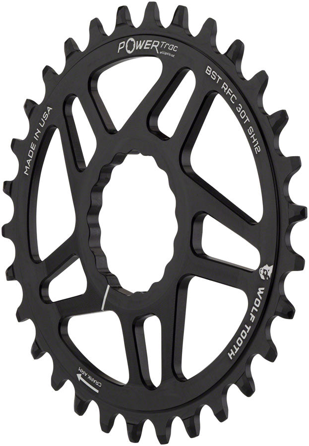 Wolf Tooth Elliptical Direct Mount Chainring - 34t, RaceFace CINCH Boost, Drop-Stop ST for Shimano 12 Speed HG+, Black
