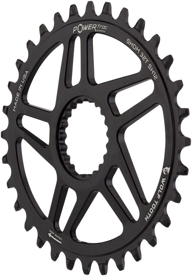 Wolf Tooth Elliptical Direct Mount Chainring - 34t, Shimano Direct Mount, Boost, 3mm Offset, Requires 12-Speed Hyperglide+ Chain, Black
