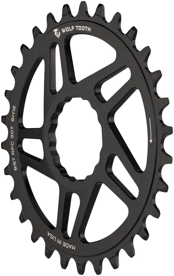 Wolf Tooth Direct Mount Chainring - 32t, RaceFace/Easton CINCH Direct Mount, Boost, 3mm Offset, Requires 12-Speed Hyperglide+ Chain, Black