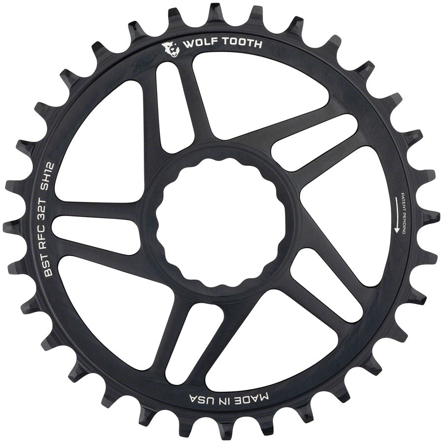Wolf Tooth Direct Mount Chainring - 34t, RaceFace/Easton CINCH Direct Mount, Boost, 3mm Offset, Requires 12-Speed Hyperglide+ Chain, Black