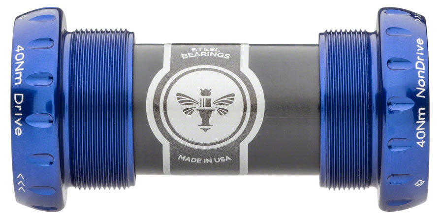 Chris King ThreadFit 24 Bottom Bracket with Fit Kit 4 - English, For Shimano Hollowtech II, Navy