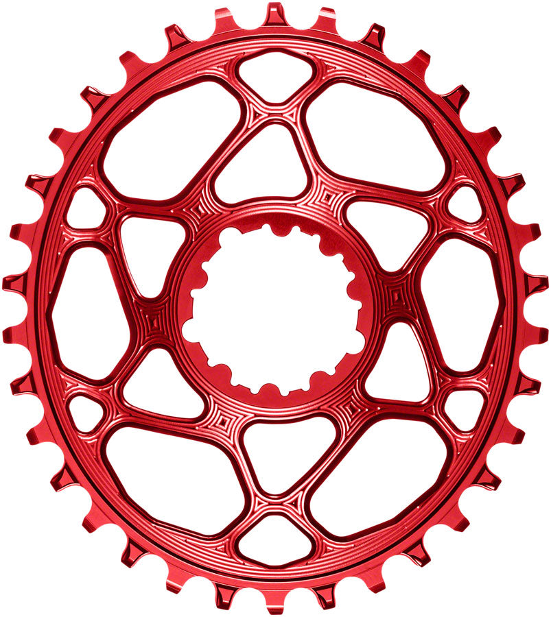 absoluteBLACK Oval Narrow-Wide Direct Mount Chainring - 34t, SRAM 3-Bolt Direct Mount, 3mm Offset, Red