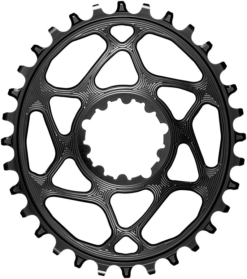 absoluteBLACK Oval Direct Mount Chainring - 32t, SRAM 3-Bolt Direct Mount, 3mm Offset, Requires Hyperglide+ Chain, Black