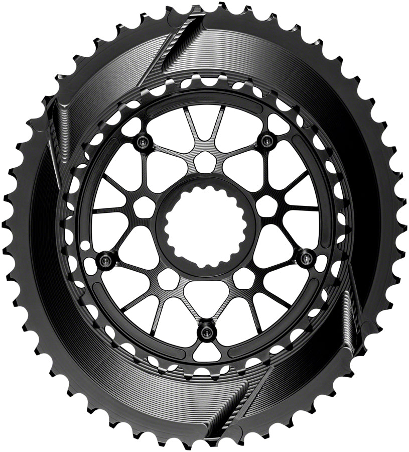 absoluteBLACK SpideRing Oval Direct Mount Chainring Set - 50/34t, Cannondale Hollowgram Direct Mount, Black