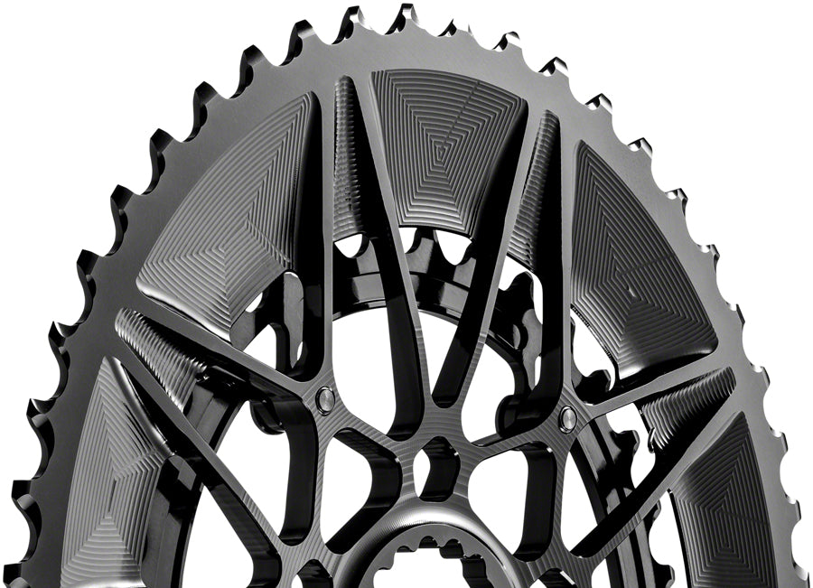 absoluteBLACK SpideRing Oval Direct Mount Chainring Set - 52/36t, Cannondale Hollowgram Direct Mount, Black
