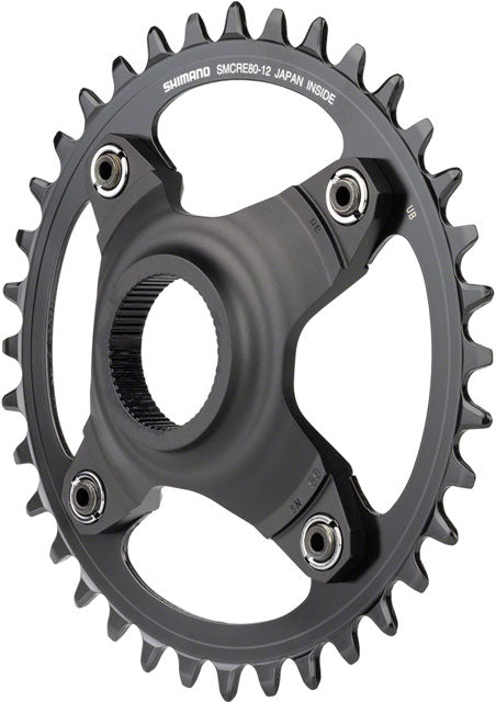 Shimano STEPS SM-CRE80-12-B Chainring - 36T Without Chainguard, 55mm Chainline, Black-0