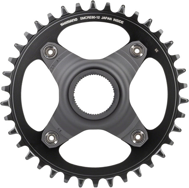 Shimano STEPS SM-CRE80-12-B Chainring - 38T Without Chainguard, 55mm Chainline, Black-1