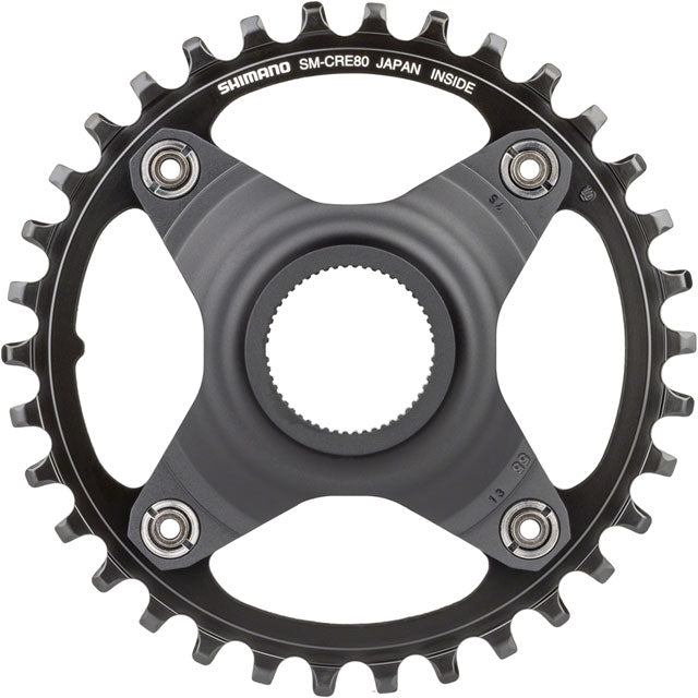 Shimano STEPS SM-CRE80-B Chainring - 34T Without Chainguard, 55mm Chainline, Black-1