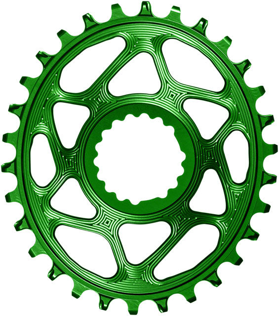 absoluteBLACK Oval Narrow-Wide Direct Mount Chainring - 30t, Cannondale Hollowgram Direct Mount, 3mm Offset, Green