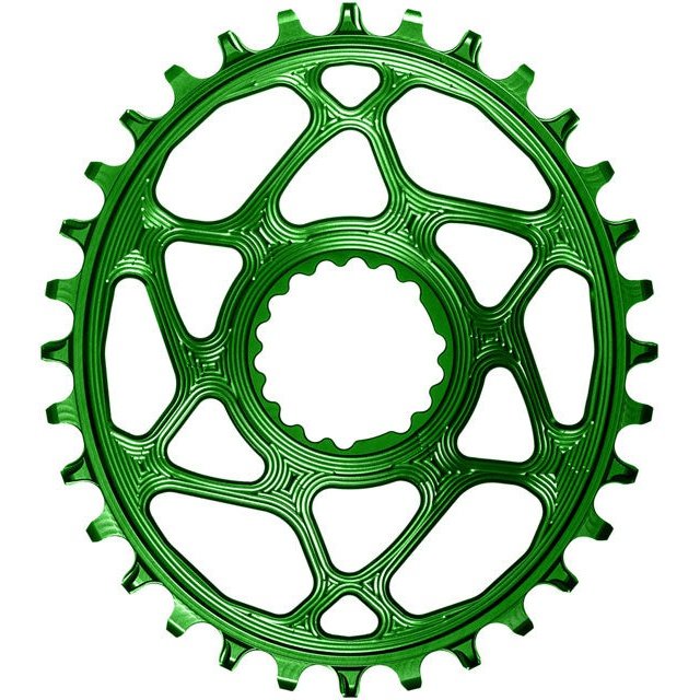 absoluteBLACK Oval Narrow-Wide Direct Mount Chainring - 32t, Cannondale Hollowgram Direct Mount, 3mm Offset, Green