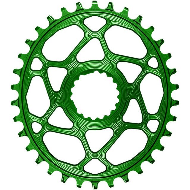 absoluteBLACK Oval Narrow-Wide Direct Mount Chainring - 34t, Cannondale Hollowgram Direct Mount, 3mm Offset, Green