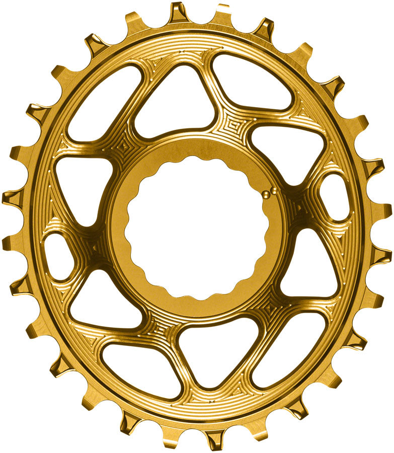 absoluteBLACK Oval Narrow-Wide Direct Mount Chainring - 26t, CINCH Direct Mount, 3mm Offset, Gold