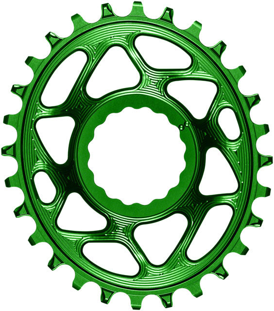 absoluteBLACK Oval Narrow-Wide Direct Mount Chainring - 26t, CINCH Direct Mount, 3mm Offset, Green
