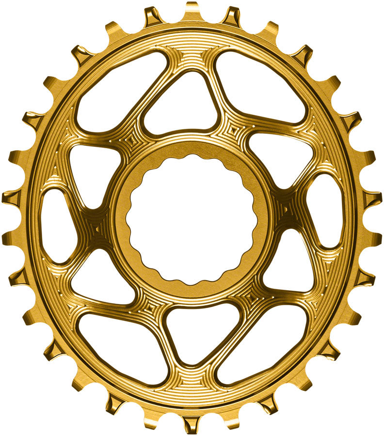 absoluteBLACK Oval Narrow-Wide Direct Mount Chainring - 28t, CINCH Direct Mount, 3mm Offset, Gold