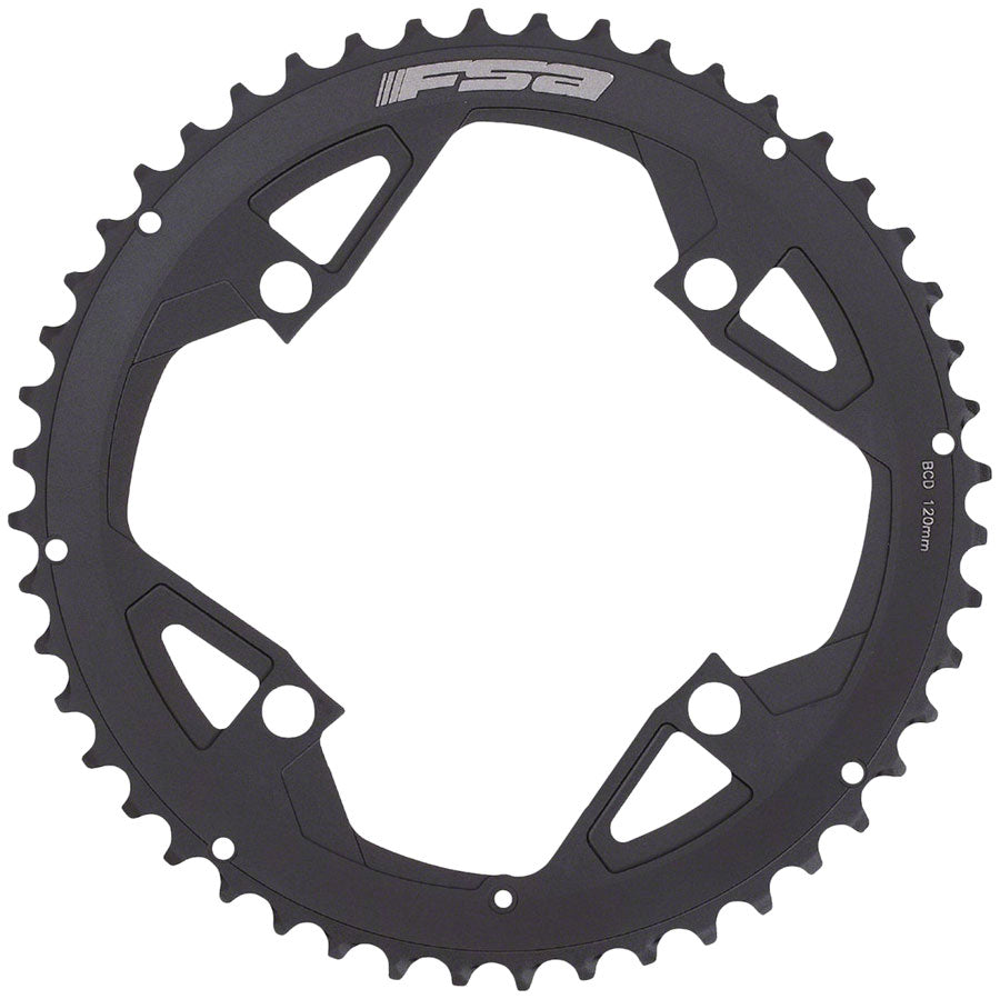 Full Speed Ahead Gossamer Pro ABS Road Chainring - 50t Outer Ring, 120mm BCD, 4-Bolt, Aluminum, N11, Black